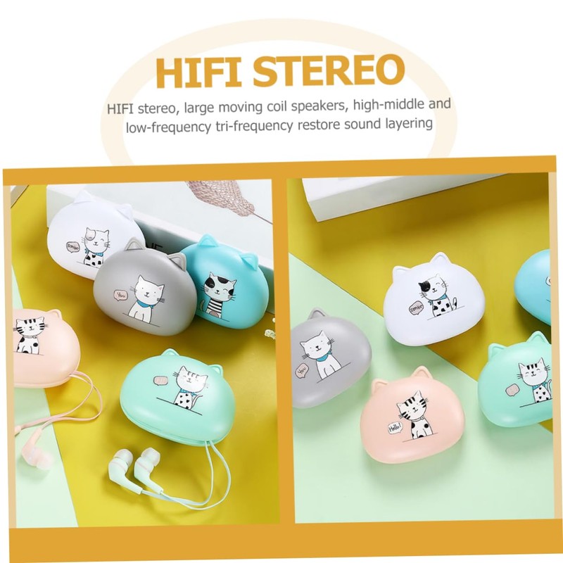 Gadpiparty Ear Wired Earbuds with Microphone Control Adorable Design for