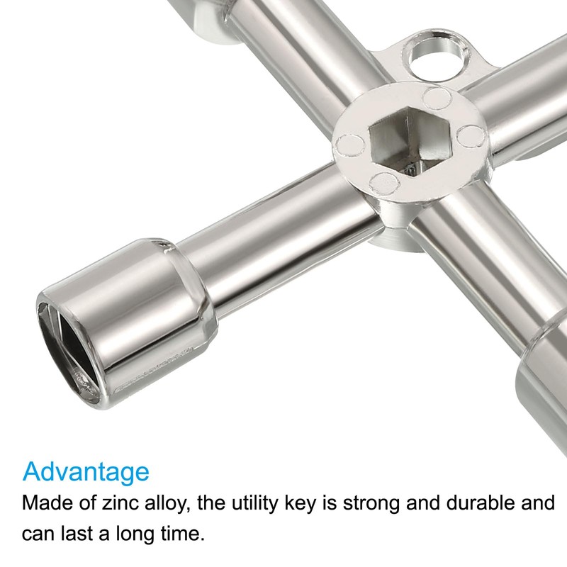 PATIKIL Multifunctional Universal Cross Wrench 4 Pack Alloy 4 Way