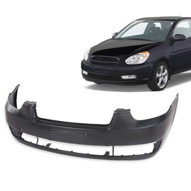 G-PLUS Front Bumper Cover Compatible with Hyundai Tiburon 2005-2006 Black Primered w/fog lamp holes 865112C500 HY1000153