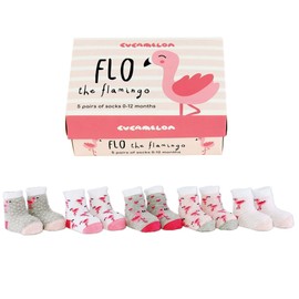 Cucamelon Baby Flo The Flamingo Sock Gift, Multi, One Size