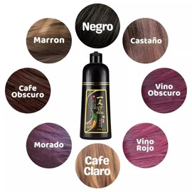 UNIVERSOENLÍNEA.COM | 2 piezas - Cepillo Desenrredante Peine Masaje y Champú Shampoo Tinte Instantaneo Cubre Canas Natural en Ducha 3 en 1 (Cafe Oscuro)