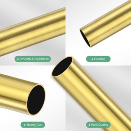 M METERXITY 10-Pack 20mm Brass Round Tube, 3mm OD 0.2mm Wall Thickness Short Brass Seamless Tubing for DIY Crafting/Decorating, Small Metal Straight Pipe [0.12x0.008x0.79IN]