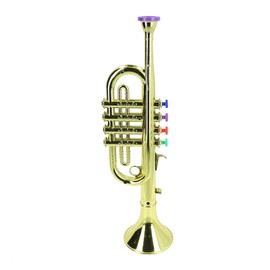 Toy Saxophone for Kids with 3 Colored Keys 3 Tone Early Education Musical Instruments Toy Trumpet for Toddlers Role Playing Gold