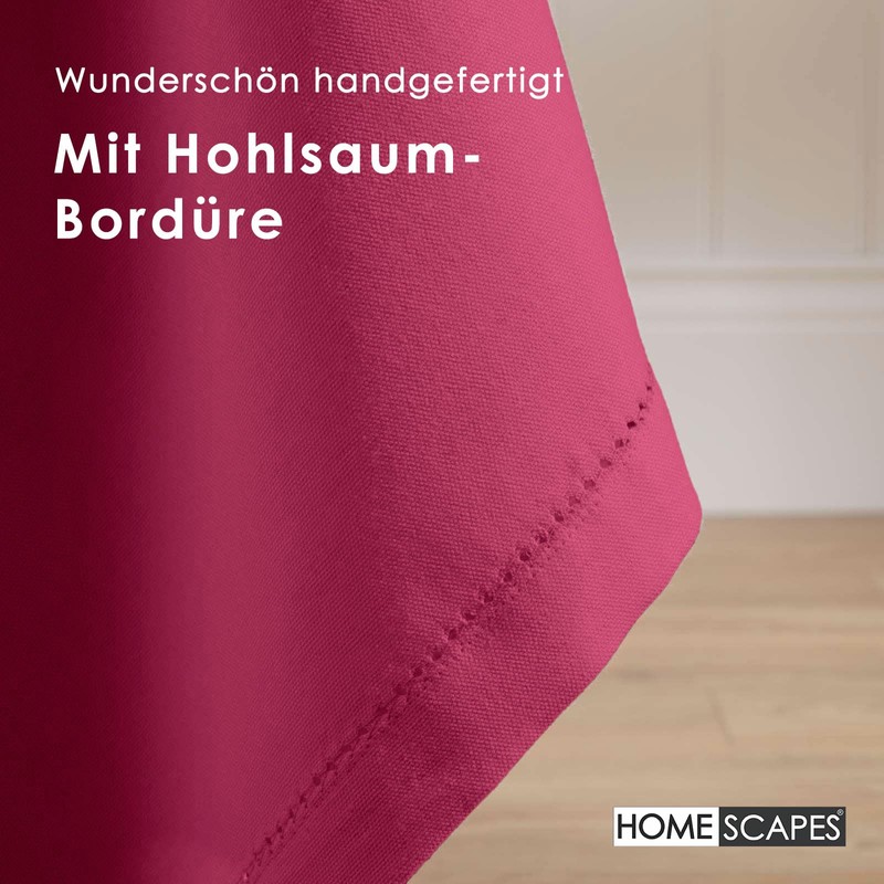 Homescapes Plum Cotton Tablecloth 6 to 8 seater Large Rectangular