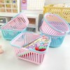 cute mini handle Plastic Basket Blue Round 3ea