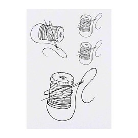 4 x 'Needle & Thread' Temporary Tattoos - Water Resistant, Skin-Safe, Non-Toxic Transfers, Mixed Sizes (TO00002418)