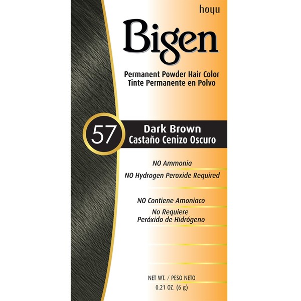 Bigen Powder Hair Color #57 Dark Brown 0.21oz (6 Pack)
