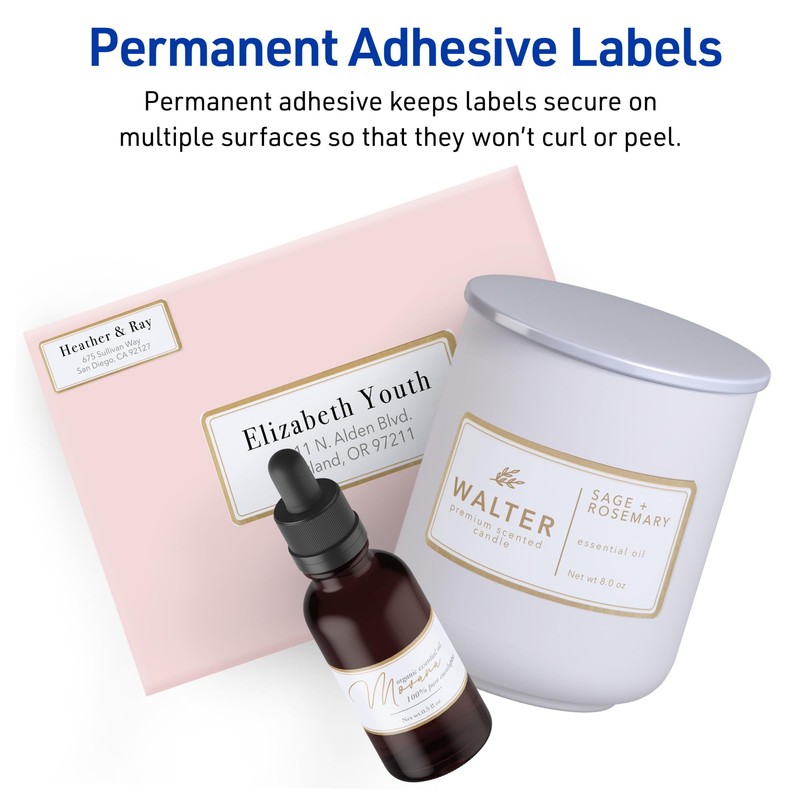 Avery Printable Address Labels, 1" x 2-5/8", Matte White with