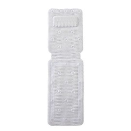 Premium White PVC Bath Pillow Mat with 30 Suction Cups, 4.1ft x 1.18ft, Quick-Drying & Comfortable Design