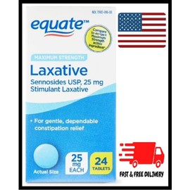 Equate Maximum Strength Laxative Tablets for Constipation Relief, 24ct