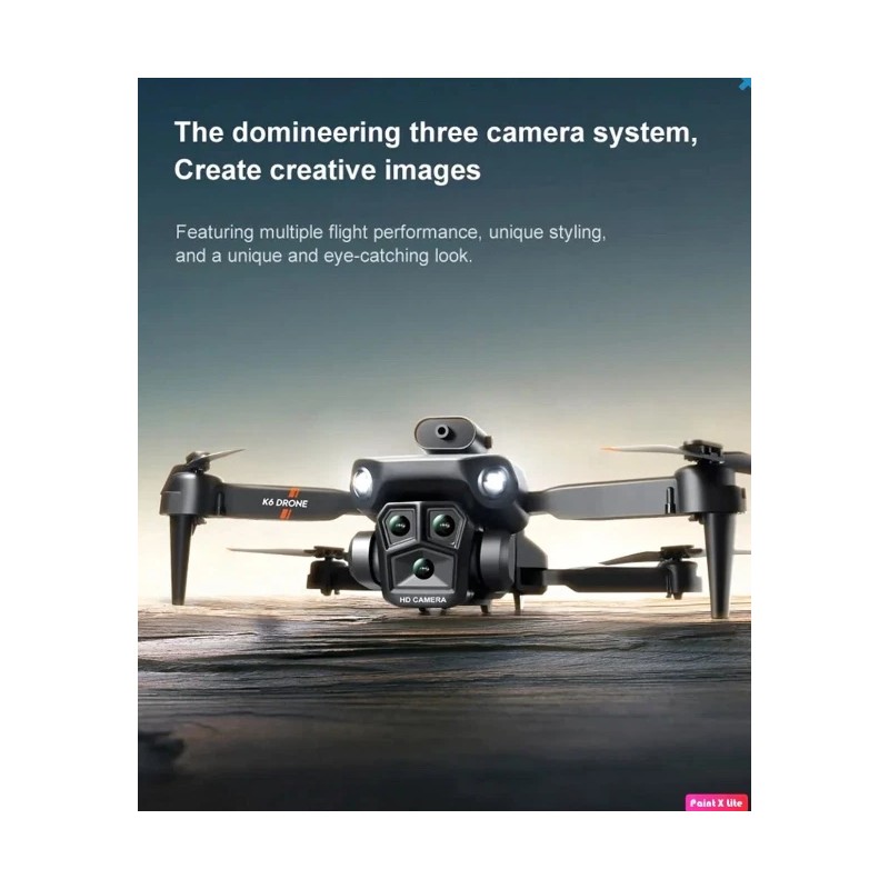 K6- Max 4K RC Professional Drones with 3 Cameras HD