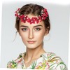 COLLBATH Red Flower Headpiece for Women Wedding Hairband with Faux