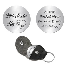 Nfyxcaz Little Pocket Hug Token Long Distance Relationship Gift Inspirational Double-Sided Coin Gifts for Women Men A Little Pocket Hug for When I Can't Be There
