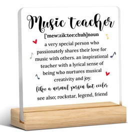 Music Teacher Appreciation Gifts for Women Teacher Men Birthday Thank You Gifts Ideas for Teachers Office Desk Decor for Home Acrylic Sign Christmas Gift