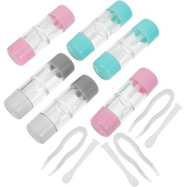 Generic Estuche de Viaje para Lentes de Contacto Portátil 3 Piezas (gris, Azul Lago, Rosa) con Soporte de Lente Sellado y Recipiente de Remojo para Cuidado Higiénico y Extracción Segura