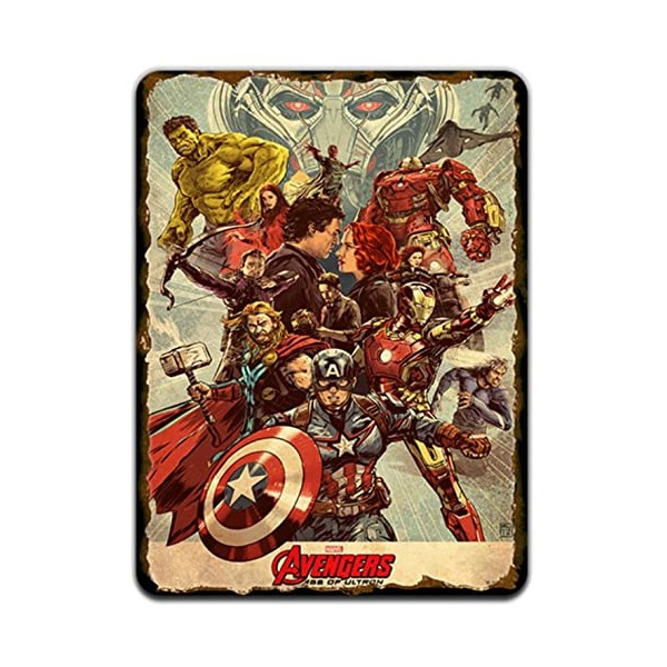 [eiwasailsors] "Avengers" Marvel's The Avengers Movie Poster Metal Sign Metal TIN SIGN Room Shop Wall Decor American Miscellaneous American Tin Sign Retro 7.9 x 11.8 inches (20 x 30 cm)