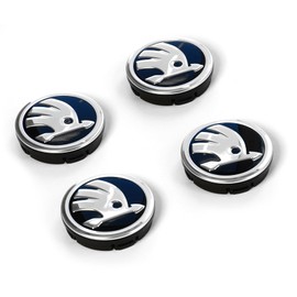 Skoda 5E3071213 Wheel Hub Caps Hub Caps Hub Caps Hub Caps Black / Silver *** Check Dimensions in advance on the Rim ***