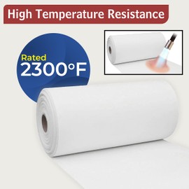 Ceramic Fiber Paper - 1/32" Thick x 24 Inch x 25 Feet - 2300F Rated - Non Asbestos - High Temperature Insulation Gasket Paper for Stoves, Furnaces, Glass Fusings, Kilns