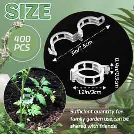 400 Pcs White Plant Support Garden Clips,Plastic Tomato Vine Clips,Secured Climbing Plant Clip for Flower Vine Grape Twine Orchid