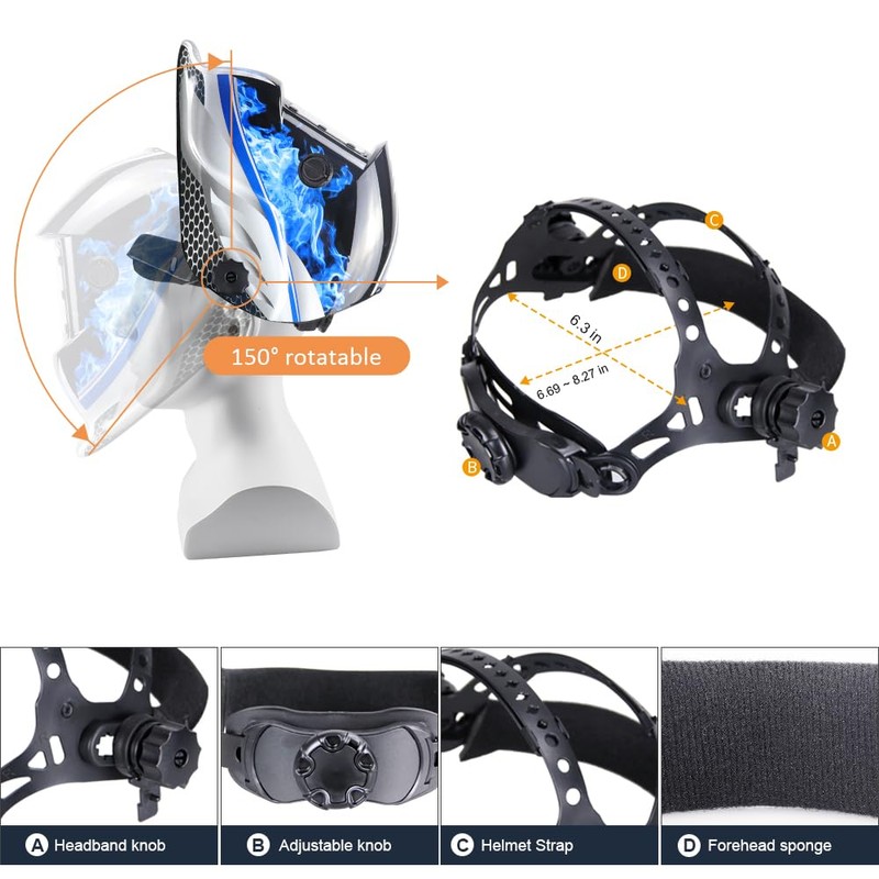 JALUWELD Automatic Welding Helmet Fully Automatic Welding Helmets Automatic Darkening