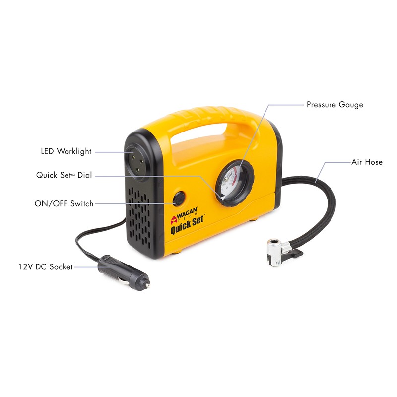 Wagan EL7301 - Compresor/inflador de aire compacto, de ajuste rápido,