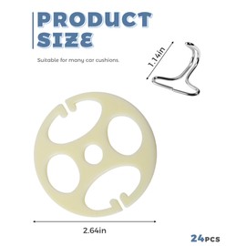 UNLRAE 24PCS Automotive Seat Cover Accessories,Automotive Replacement Car Seat Cover Plum Plate Metal Hook,Car Accessories Plastic Card Fixed Fastener Buckle,Suitable for Most Vehicles (Light Yellow)