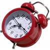 Reloj Despertador de Campana Doble Rojo con Luz Suave y
