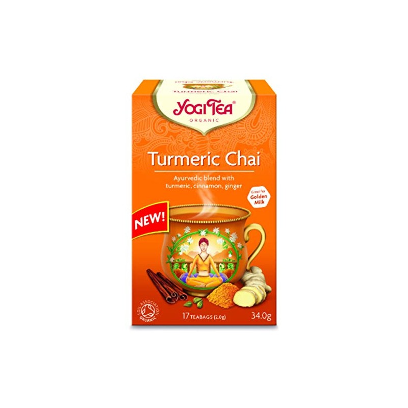 Yogi Organic Tea Turmeric Chai Tea Bags Blend with Turmeric,