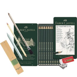 Faber-Castell 119065 – Pencil Castell 9000, Set of 12, Art Set, Contains 8B – 2H pencils