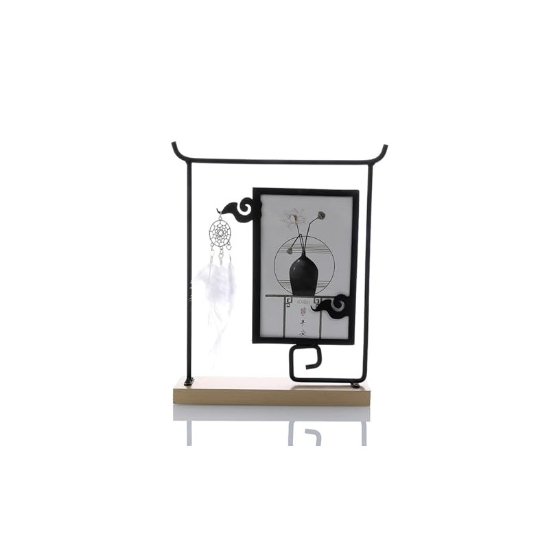 ANAZOZ Photo Frame 4x6 Iron Vertical,Rectangle Desk Picture Frame Black