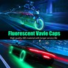 MEAJOO 4PCS Skull Fluorescent Tire Valve Stem Caps, Luminous Car