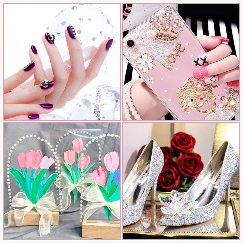 Soodyoow 850 Pcs Face Gems, 5 Sheets Gem Stickers, Rhinestones