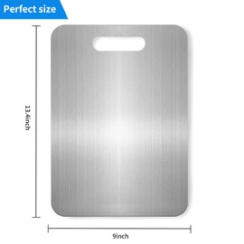 Titanium Cutting Board - 100% Pure Titanium Cutting Boards for Kitchen, Food Grade 304 Stainless Steel Cutting Board Set for Meat Fruit & Vegetable (13.4 * 9Inch)