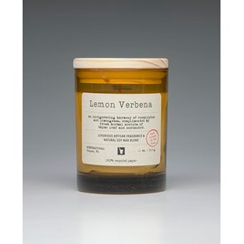 Scentsational Lemon Verbena Soy Wax Candle, 11 oz Glass Jar, Wood Lid, 55-60 Hour Burn Time