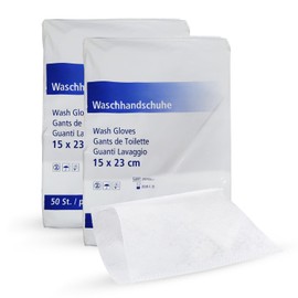 Hygiene100 Molton Premium Disposable Wash Mitts for Thorough Body and Intimate Care | Soft Non-Woven Fabric Wash Cloths, Absorbent and Skin-friendly, Disposable Wash Mitts | Pack of 100