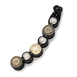 Bonaventure a20232h12 Antique Style Banana Clip Button Women's Hair Accessories Hair Clip, Popular Brand, Hair Clip, Bulk Hair Clip, Clip: Black, Decoration: Gold x Silver)