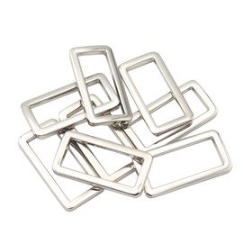 JWBIZ 8 Pcs Metal Flat Rectangle Rings Buckle for Bag Belt Strap Heavy Duty Square Loop (1 inch, Silver)