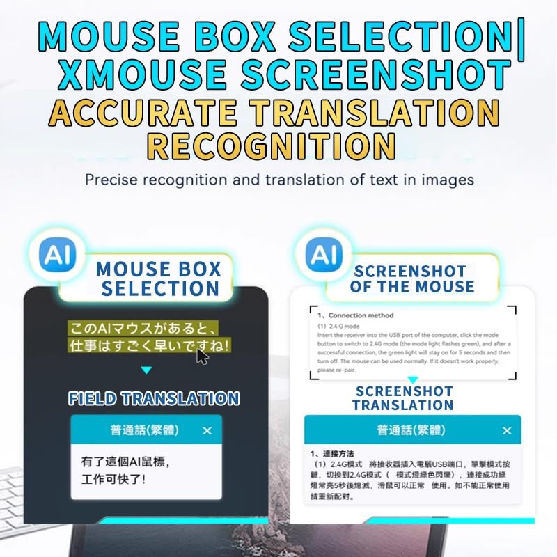 JOMAA Wireless + Bluetooth AI Mouse Smart Voice Mouse Support