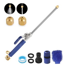 YADEZOE Jet Nozzle High Pressure Hose Nozzle for Garden Hose，Hydro Jet Nozzle Power Washer Wand for Garden Hose with 2 Different Nozzles and Quick Connectors for Car, Patio, Window Washing, Blue