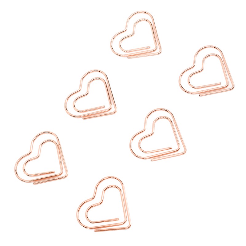 100pcs Heart Shape Paper Clips Cute Metal Paper Clips Portable