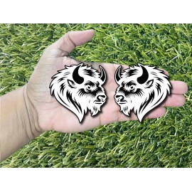 Badge Addictz Bison Buffalo Emblem Badges White on Black Racing Performance Aggressive New