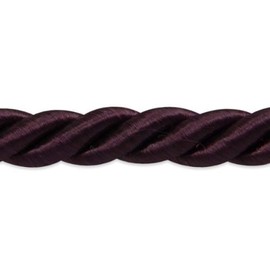 Trims by the Yard Savannah 3/8" Twisted Cord Versatile Trim for DIY Crafts Picture Frames Home Decor and Fashion Items, 5-Yard Cut, Eggplant