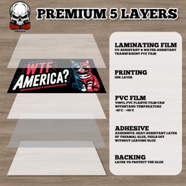 WTF America | Bumper Sticker or Car Magnet | Cat Lady Auto Protest Magnetic Bumper Sticker for Trucks Vans Cars [7.5x3.75]