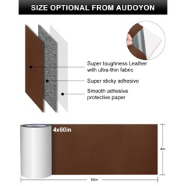 Numola Leather Repair Tape 4×60 inch Self-Adhesive Repair Patch, Anti Scratch Sofas Patch for Couch, Car Seat, DIY Furniture Upholstery, Handbags, Jackets (Light Brown)