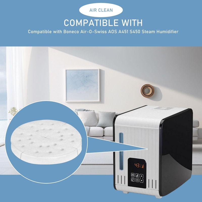 Mixzeny A451 Anti-Mineral Pads Humidifier Replacement Filters Compatible with BONECO