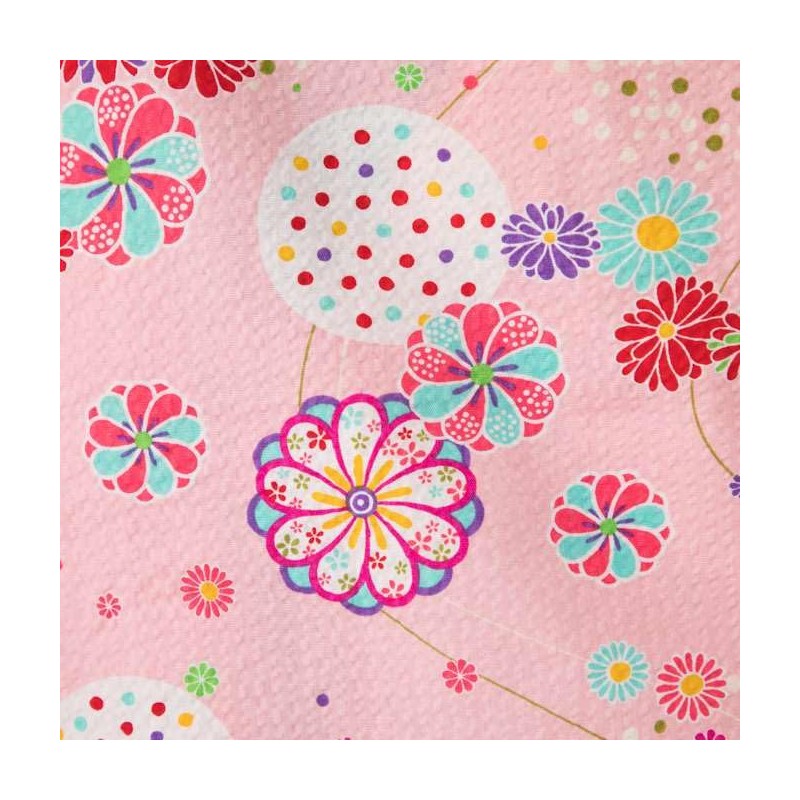 Cotton Town (Watanosat) Size 110/Pink Girls Ripple Jinbei