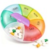 Portable Round Weekly Pill Box 7 Day Dosset Box, Multicolor