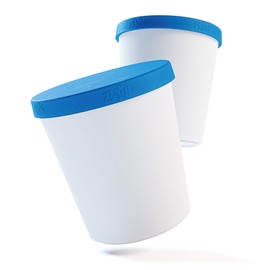 Zwin® Set of 2 Ice Cream Storage Containers, 1 Litre, Ice Containers with Write-On Lid, Reusable Ice Containers, BPA-Free, Ideal for Homemade Ice Cream