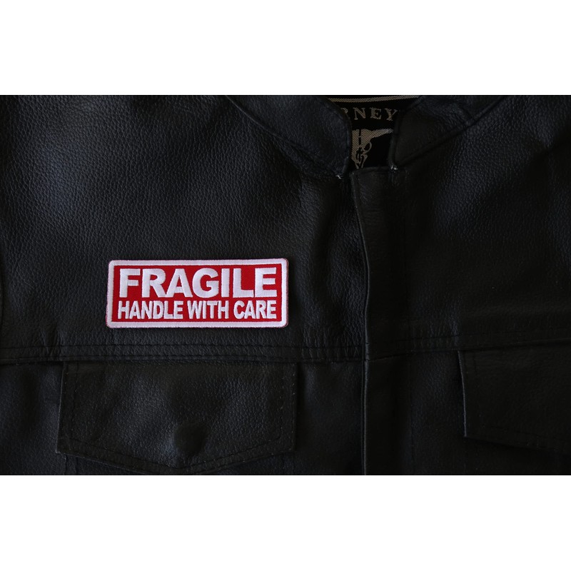 Fragile Handle with Care Patch - 4x1.5 inch - Embroidered
