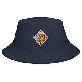 SpongeBob SquarePants Sponge on The Run Spongebob Badge Flexfit Bucket Hat - Navy